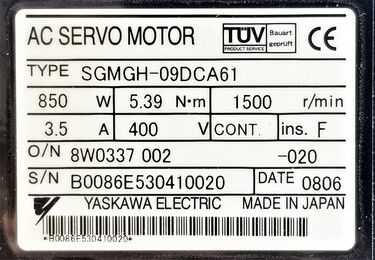 SGMGH-09DCA61 | Yaskawa AC Motors